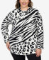 Фото #1 товара Plus Size Animal Print Shacket Sweater