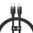 Фото #1 товара Wytrzymały nylonowy kabel przewód USB-C PD Iphone Lightning 18W QC3.0 1m czarny-szary