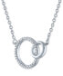 ფოტო #3 პროდუქტის Diamond Accent Interlocking Circles Pendant Necklace in Sterling Silver, 16" + 2" extender