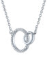 Diamond Accent Interlocking Circles Pendant Necklace in Sterling Silver, 16" + 2" extender