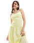 ASOS DESIGN shirred bodice strappy maxi dress in buttermilk Buttermilch, S - EU 36-38 - фото #2