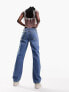 Фото #3 товара ASOS DESIGN low rise loose straight jeans in mid blue