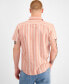 Фото #2 товара Men's Marcos Short Sleeve Button-Front Striped Shirt, Created for Macy's