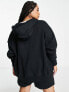 Фото #2 товара Nike Plus mini swoosh oversized full zip hoodie in black and sail