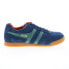 Gola Harrier Suede CMA192 Mens Blue Suede Lace Up Lifestyle Sneakers Shoes 8