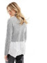 New Look 2 in 1 cable knit jumper in light grey