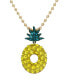 Фото #2 товара Betsey Johnson faux Stone Pineapple Pendant Necklace