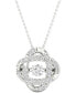 Фото #1 товара Twinkling Diamond Star diamond Interlocking Oval 18" Pendant Necklace (1/4 ct. t.w.) in 10k White Gold