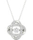 Фото #1 товара Diamond Interlocking Oval 18" Pendant Necklace (1/4 ct. t.w.) in 10k White Gold