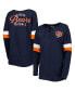 Фото #5 товара Women's Navy Chicago Bears Athletic Varsity Lace-Up Long Sleeve T-shirt