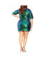 Фото #2 товара Plus Size Sequin Glam Dress