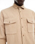 ASOS DESIGN cord overshirt in ecru M - Chest 40 - фото #4