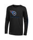 Фото #3 товара Men's Black Tennessee Titans Agility Long Sleeve T-shirt