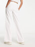 Фото #2 товара In The Style high waist wide leg palazzo trouser in white