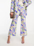 ASOS DESIGN floral suit dad trouser in blue