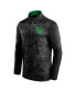 Фото #3 товара Men's Black Oregon Ducks Depth Chart Camo Jacquard Quarter-Zip Jacket