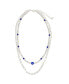 Фото #2 товара Sterling Forever gold-Tone or Silver-Tone Blue Beaded Sibyl Layered Necklace