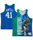 Men's Dirk Nowitzki Blue Dallas Mavericks Hardwood Classics Player Burst Tank Top