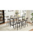 Industrial Style Pub Dining Table Set with 6 Bar Chairs