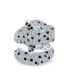 Фото #3 товара Green Eye Black White Cubic Zirconia CZ Fashion Leopard Panther Cat Statement Bypass Ring For Women Rhodium Plated Brass