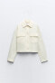 Linen blend cropped jacket