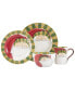 Фото #1 товара Old St. Nick Striped Hat 4 Piece Place Setting