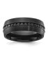 ფოტო #1 პროდუქტის Stainless Steel Brushed Black IP-plated with Black CZ Band Ring