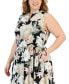 Фото #4 товара Plus Size Jenna Floral Drawstring-Waist Dress