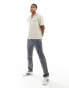 Фото #2 товара Abercrombie & Fitch linen blend stitch edge short sleeve shirt relaxed fit in beige