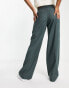 Фото #4 товара Weekday Riley wide leg trouser in dark grey