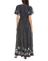 Фото #2 товара Gracia Lines & Flower Print V-Wrap Maxi Dress Women's