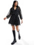 Фото #1 товара Mango spot mini dress in black