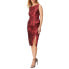 Aidan by Aidan Mattox Womens Jacquard Sleeveless Cocktail and Party Dress Red 8