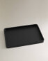 Black resin bathroom tray