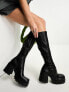 ASOS DESIGN Command heeled knee boots in black