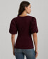 ფოტო #2 პროდუქტის Women's Stretch Cotton Balloon-Sleeve Tee