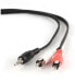 Фото #1 товара Аудио кабель Gembird 1.5m - 3.5mm/2xRCA - M/M - 3.5mm - Male - 2 x RCA - Male - 1.5 m - Black - Red - White