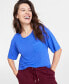 ფოტო #2 პროდუქტის Women's Patch-Pocket Short Sleeve T-Shirt, Created for Macy's
