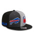 ფოტო #2 პროდუქტის Men's Black, Gray Buffalo Bills 2023 Sideline 9FIFTY Snapback Hat