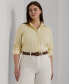 Фото #1 товара Блузка полосатая из хлопка с длинным рукавом Lauren Ralph Lauren plus Size