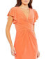 ფოტო #3 პროდუქტის Women's Ieena Flutter Short Sleeve V Neck Jersey Dress