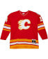 Фото #3 товара Men's Theoren Fleury Red Calgary Flames 1988/89 Blue Line Player Jersey