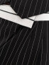 Extro & Vert tailored pinstripe trouser with asymmetric waistband in black co-ord