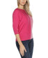 Фото #6 товара Women's Colorblock 3/4-Sleeve Dolman Sweater