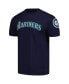 Фото #4 товара Men's Navy Seattle Mariners Team Logo T-shirt