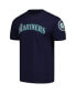 ფოტო #4 პროდუქტის Men's Navy Seattle Mariners Team Logo T-shirt