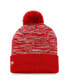 Men's Red Chicago Blackhawks Defender Cuffed Knit Hat with Pom