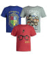 Toddler Boys 3 Pack Pullover T-Shirts to