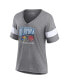 Women's Heathered Gray Kansas Jayhawks 2022 NCAA Men's Basketball National Champions Press Vintage-Like V-Neck T-shirt