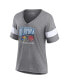 Фото #3 товара Women's Heathered Gray Kansas Jayhawks 2022 NCAA Men's Basketball National Champions Press Vintage-Like V-Neck T-shirt